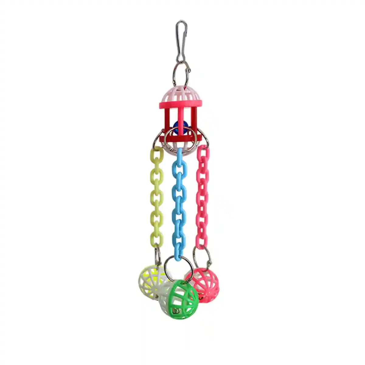 Plastic Parrot Toy Colourful Hanging Chew And Puzzle Ball For Birds