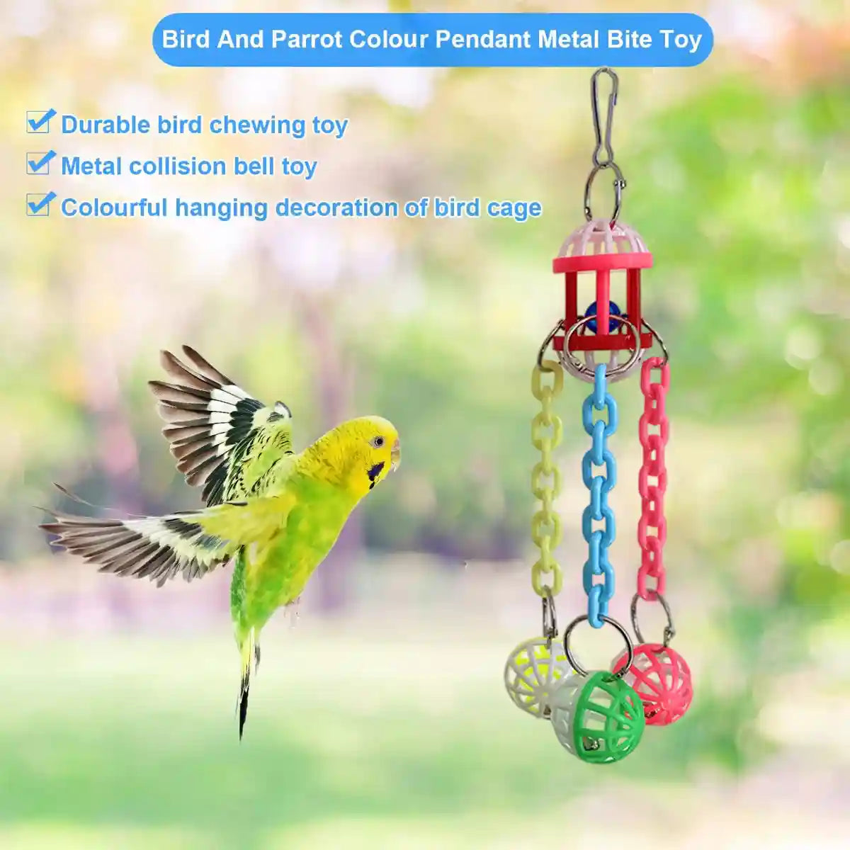 Plastic Parrot Toy Colourful Hanging Chew And Puzzle Ball For Birds