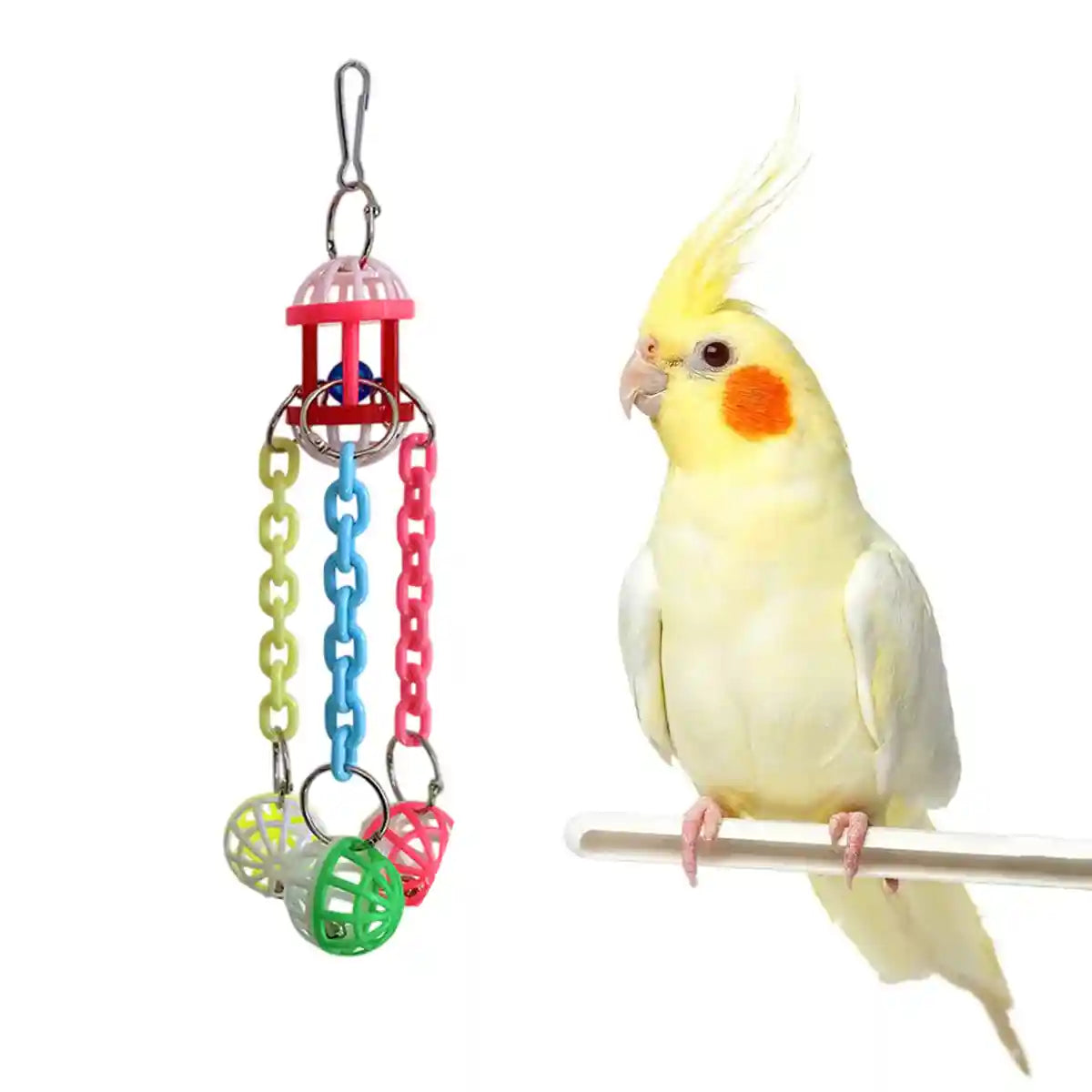 Plastic Parrot Toy Colourful Hanging Chew And Puzzle Ball For Birds
