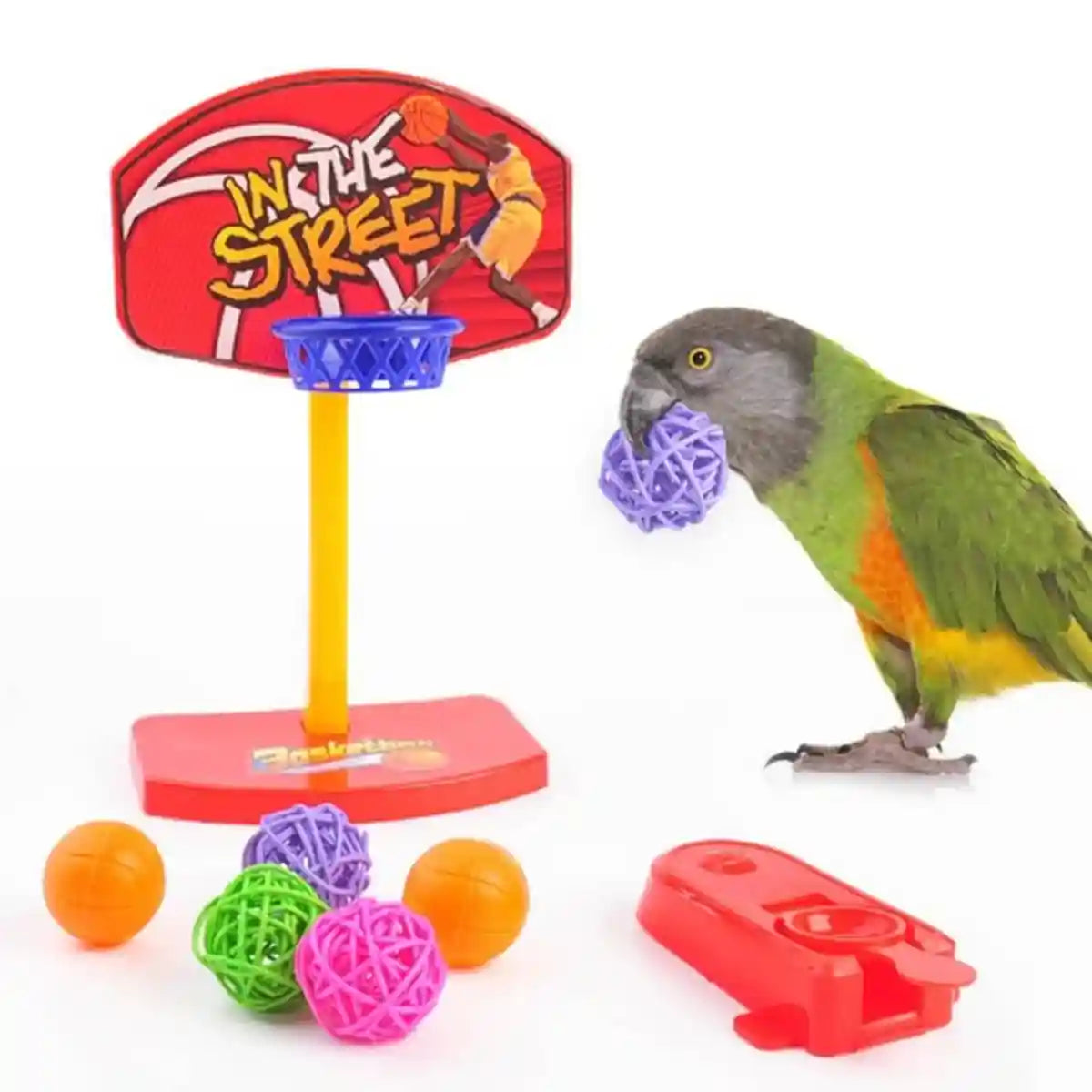 4pcs Parrot Toy Suit Educational Trolley Ring Training Bird Supplies