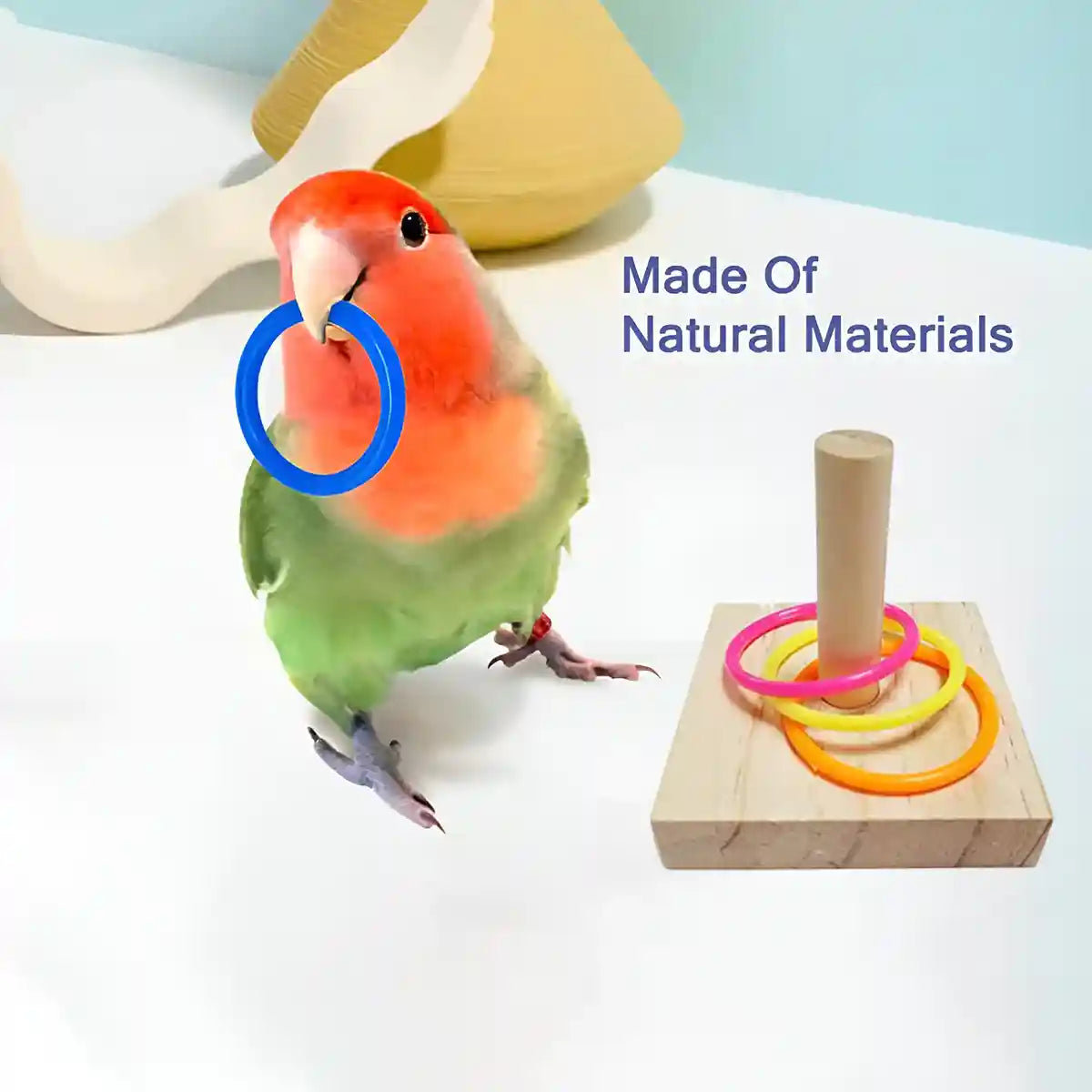 4pcs Parrot Toy Suit Educational Trolley Ring Training Bird Supplies