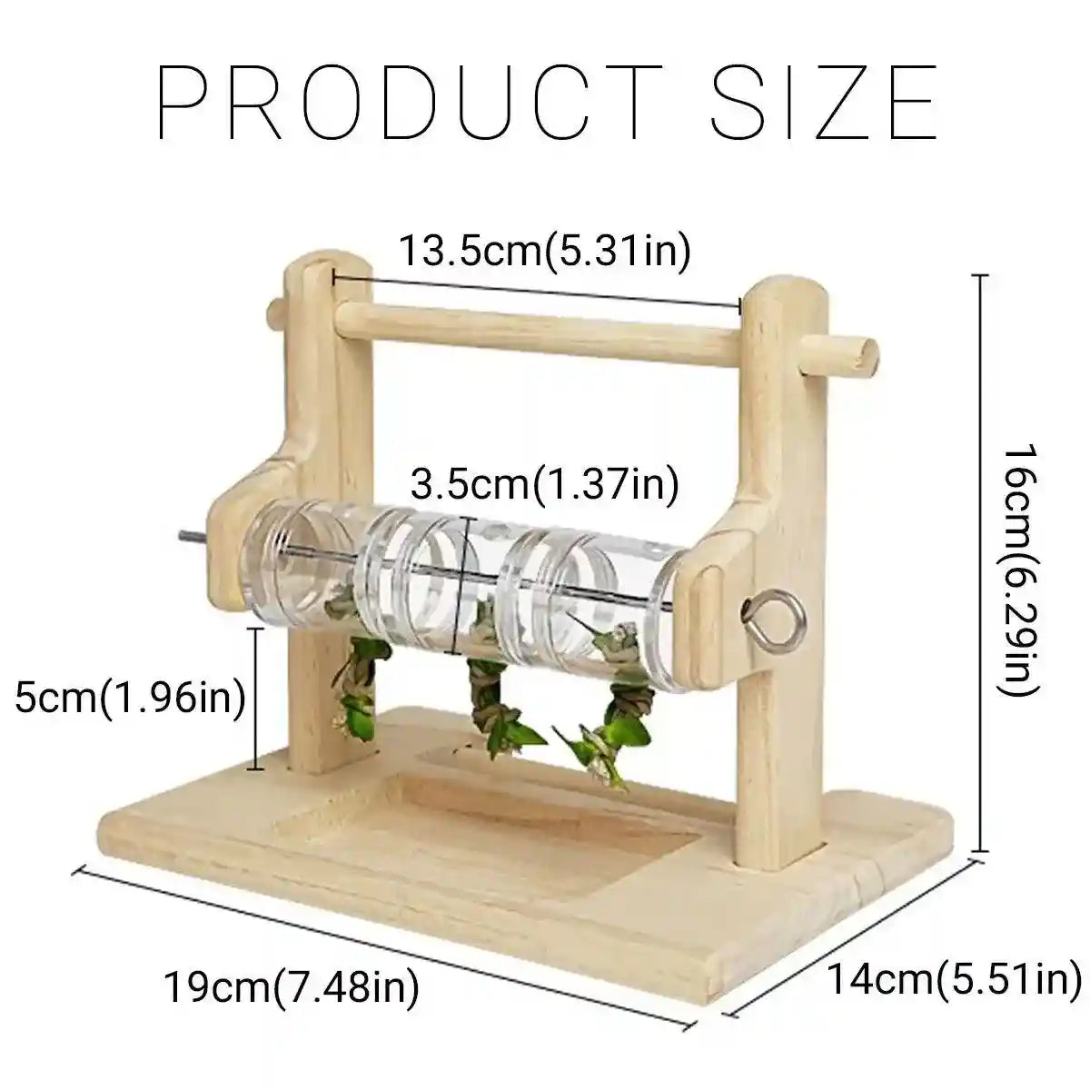 Interactive Wooden Parrot Feeding Stand Toy