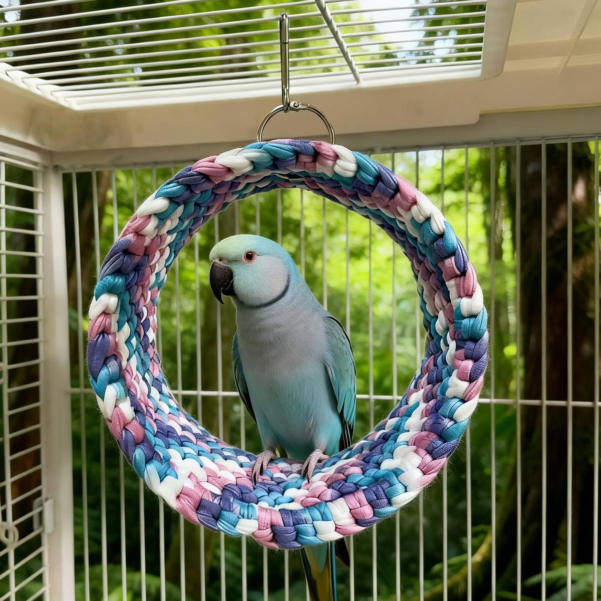 Parrot Hammock Ring Bird Swing Perch