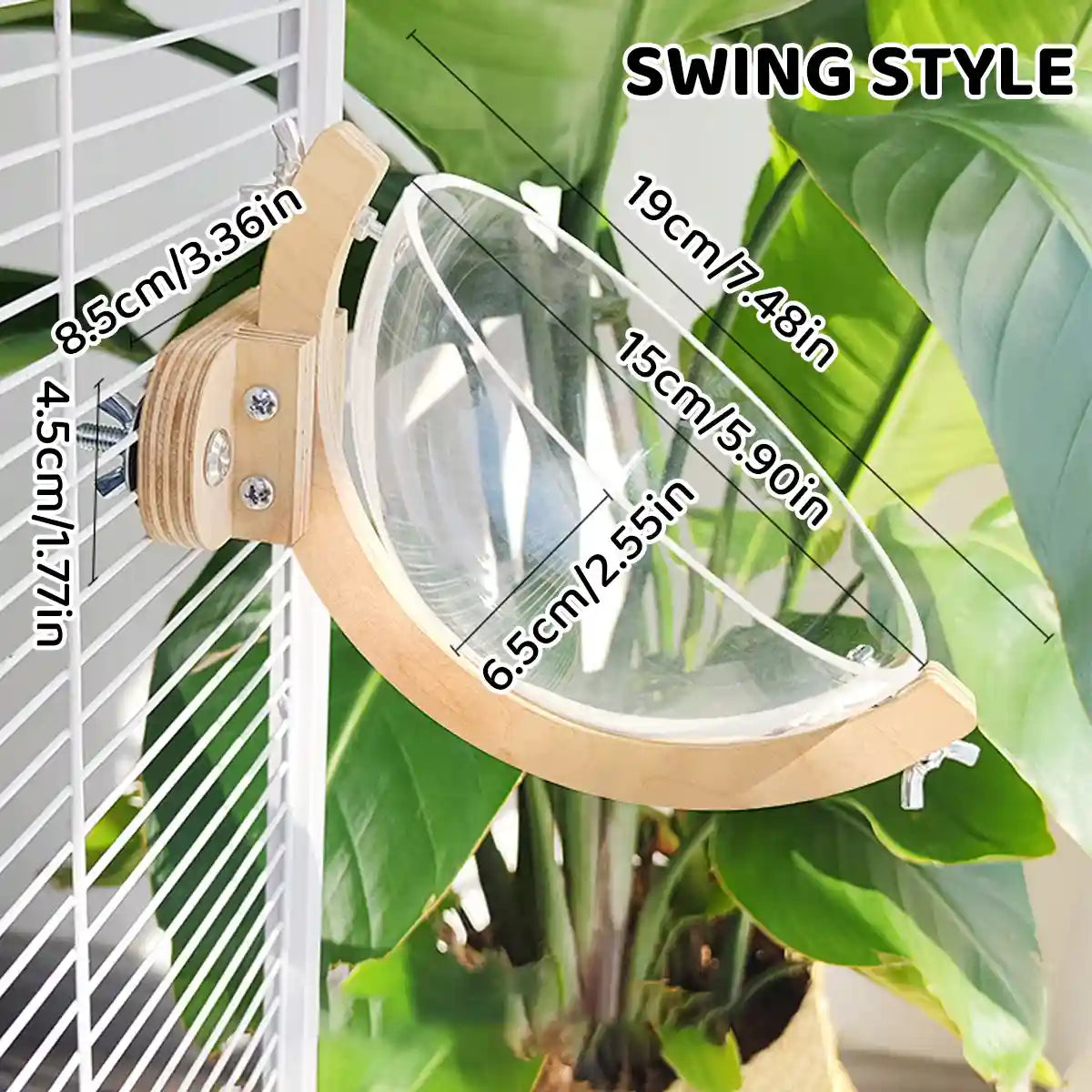 Transparent Bird Nest Capsule Wooden Wall-Mount Design Hummingbird House