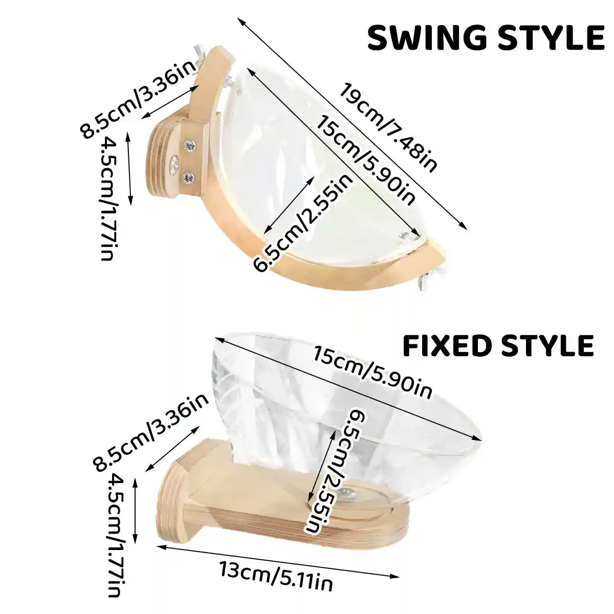 Transparent Bird Nest Capsule Wooden Wall-Mount Design Hummingbird House