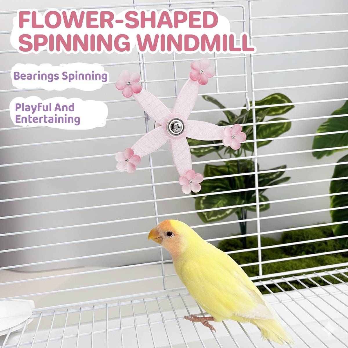 Parrot Spinning Toy 360° Rotating Bird Cage Toy