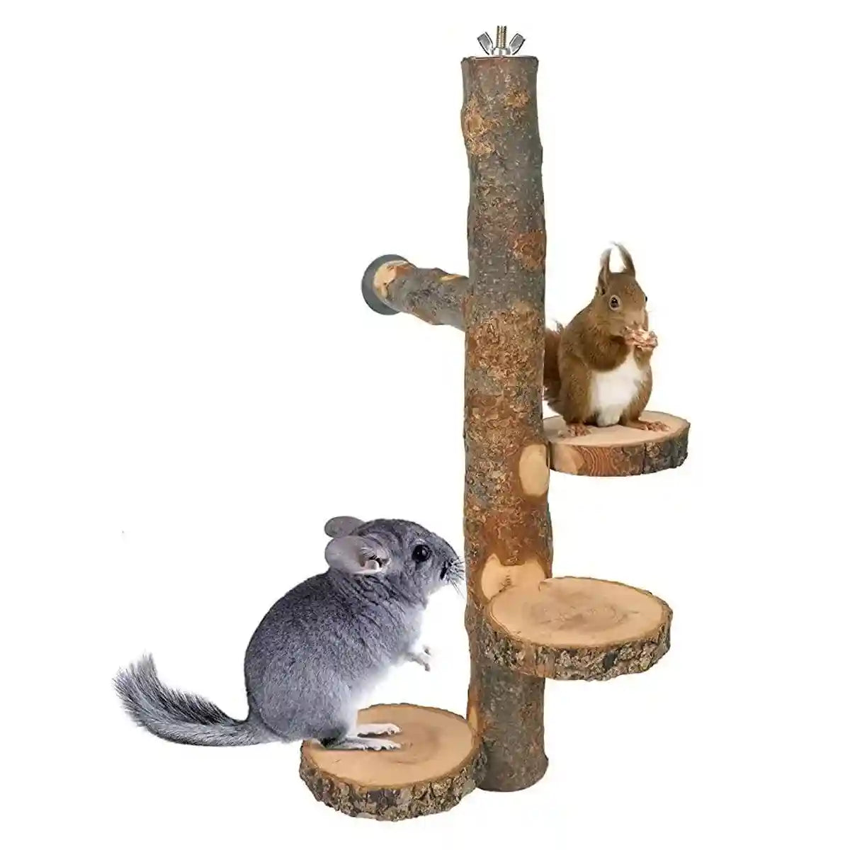 Small Pet Wooden Stand Climbing Platform for Birds Chinchillas & Rodents