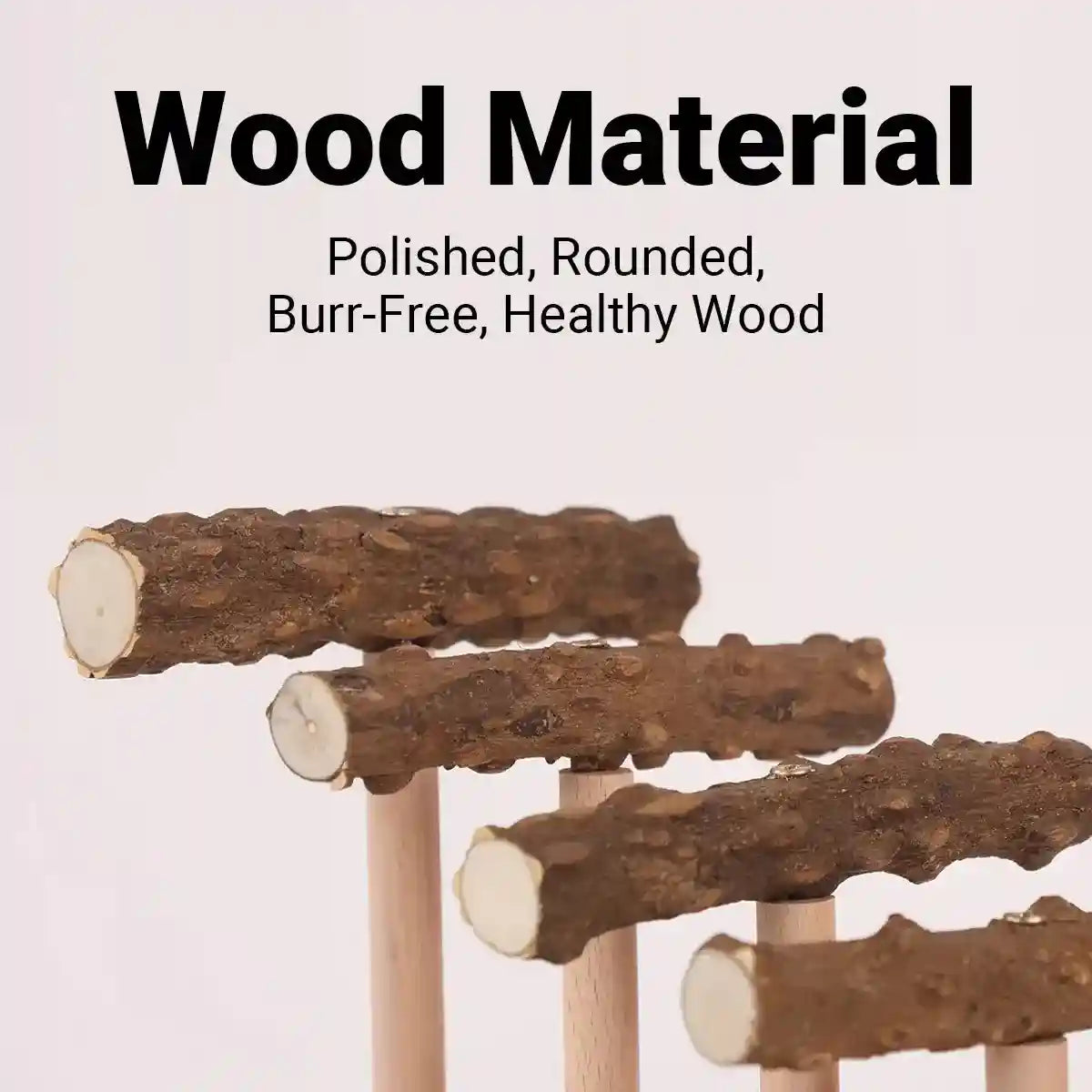 Climbing Ladder Parrot Stand with Natural Perches for Birds