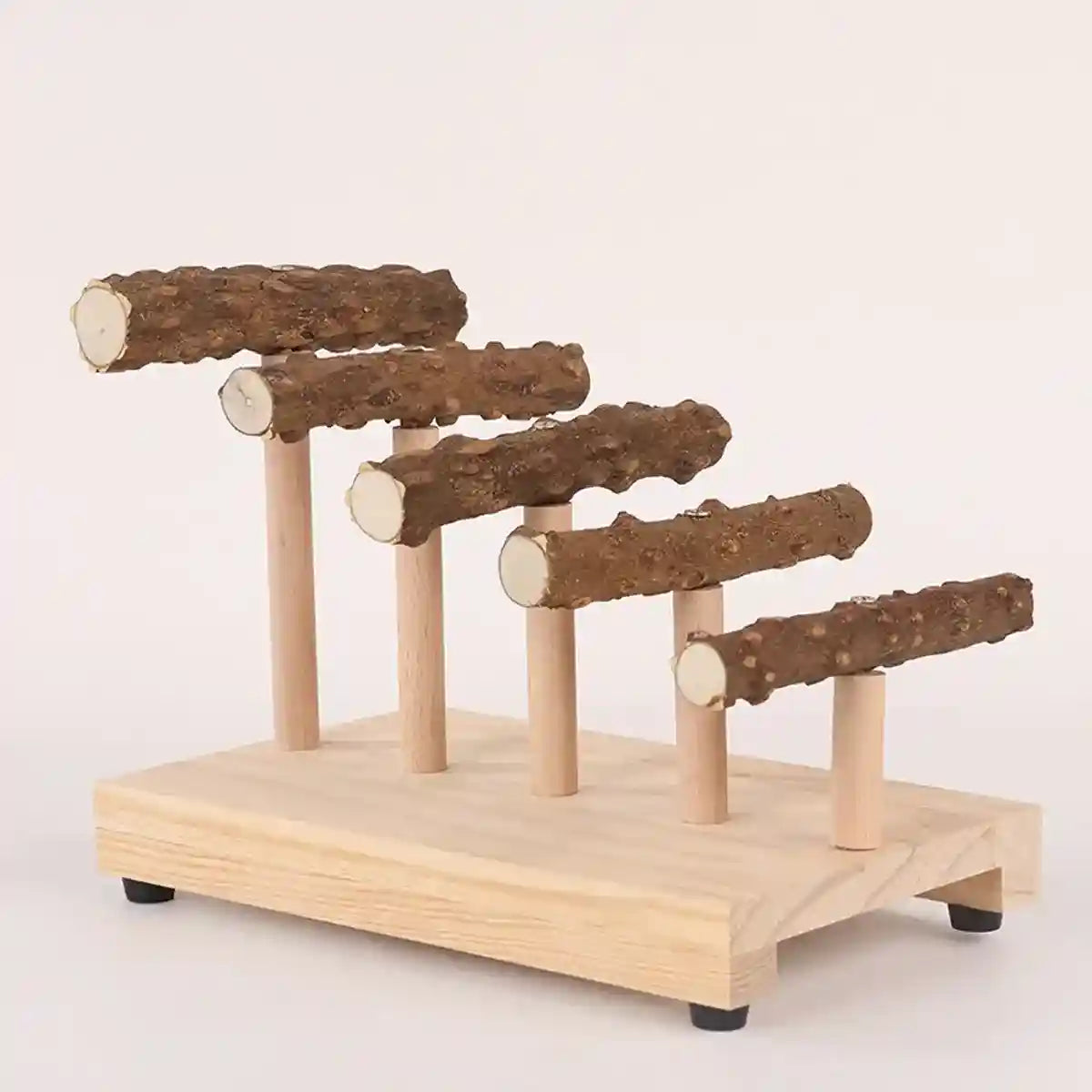 Climbing Ladder Parrot Stand with Natural Perches for Birds