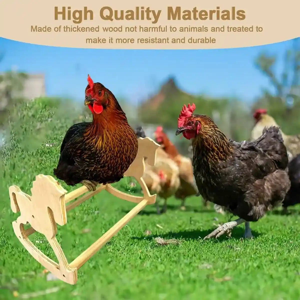 Wooden Chicken Stand Perch Poultry Pet Roosting Platform