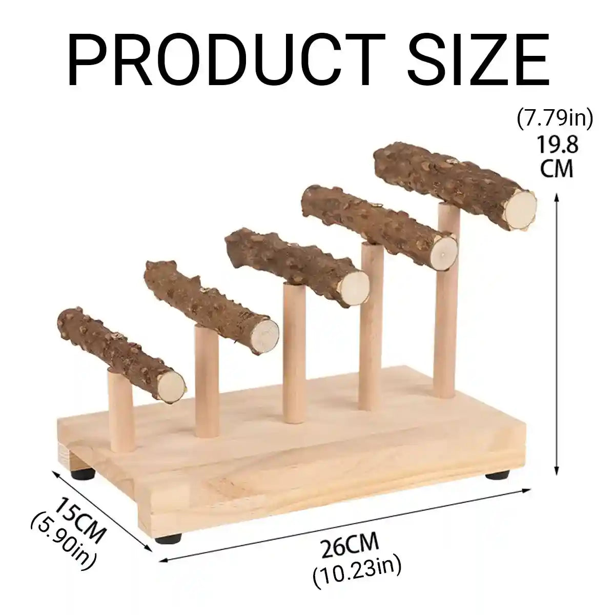 Climbing Ladder Parrot Stand with Natural Perches for Birds