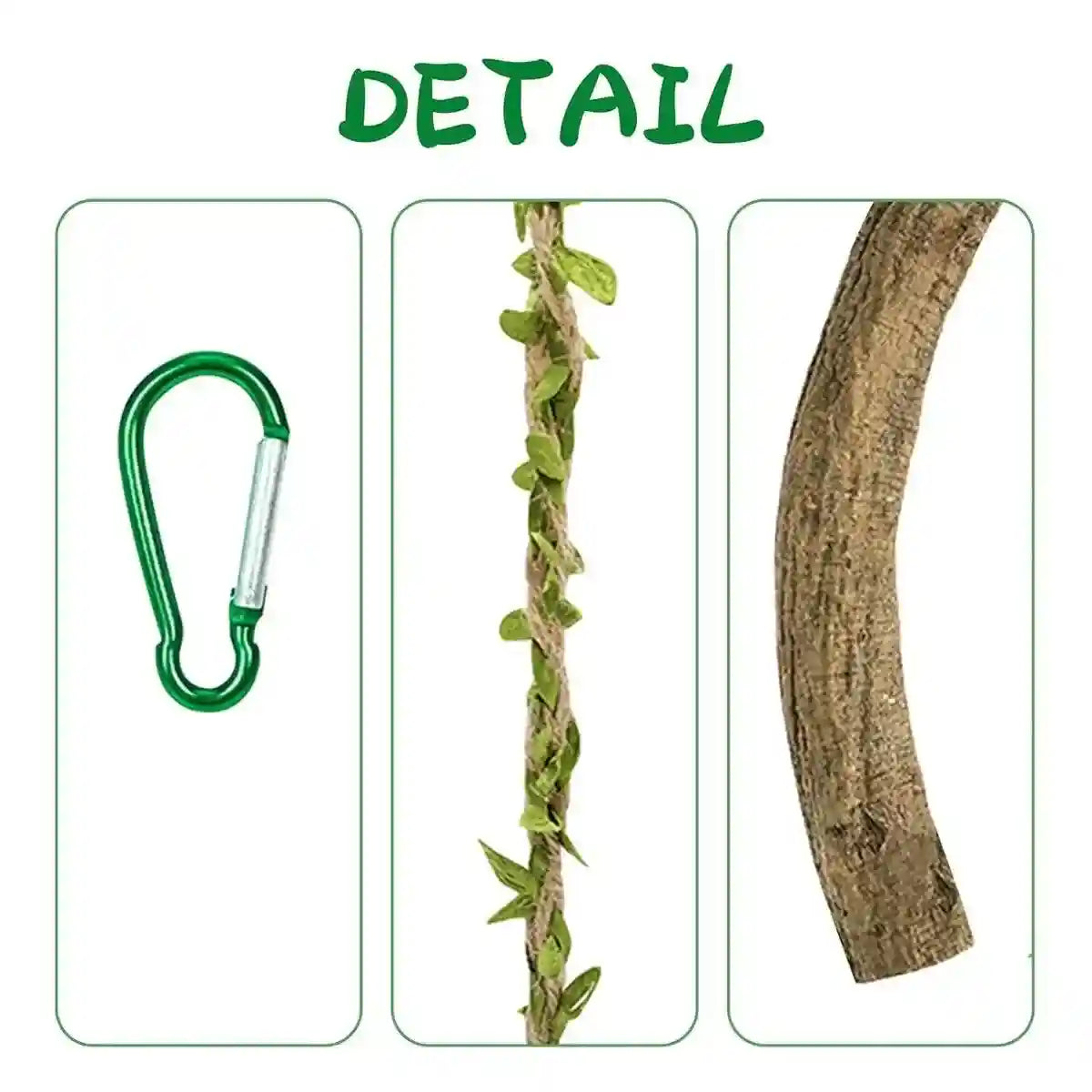 Durable Bird Swing with Natural Rattan Perch for Parrots & Cockatiels