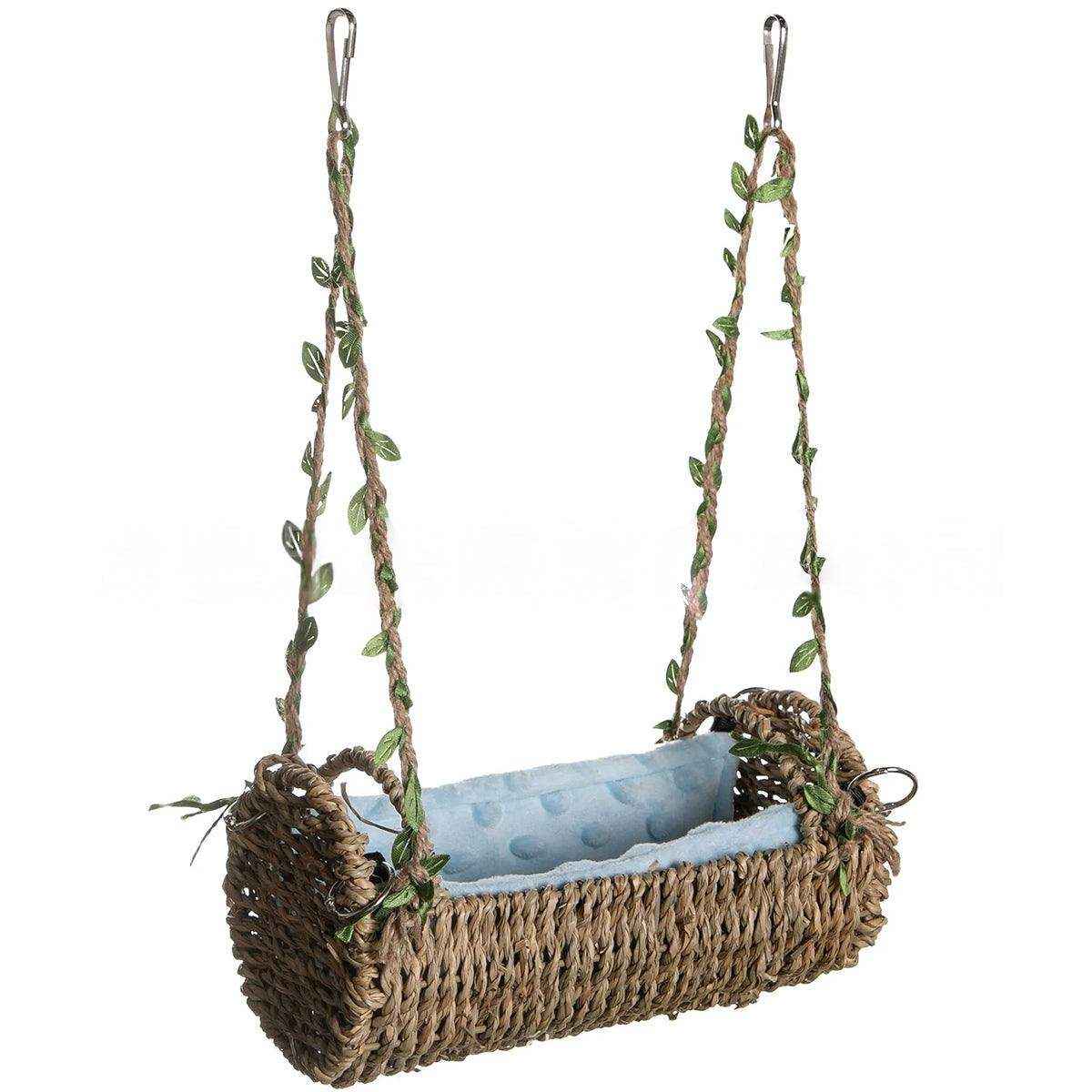 Multi-Season Bird Nest Comfortable Grass Weaving Nest with Cushion