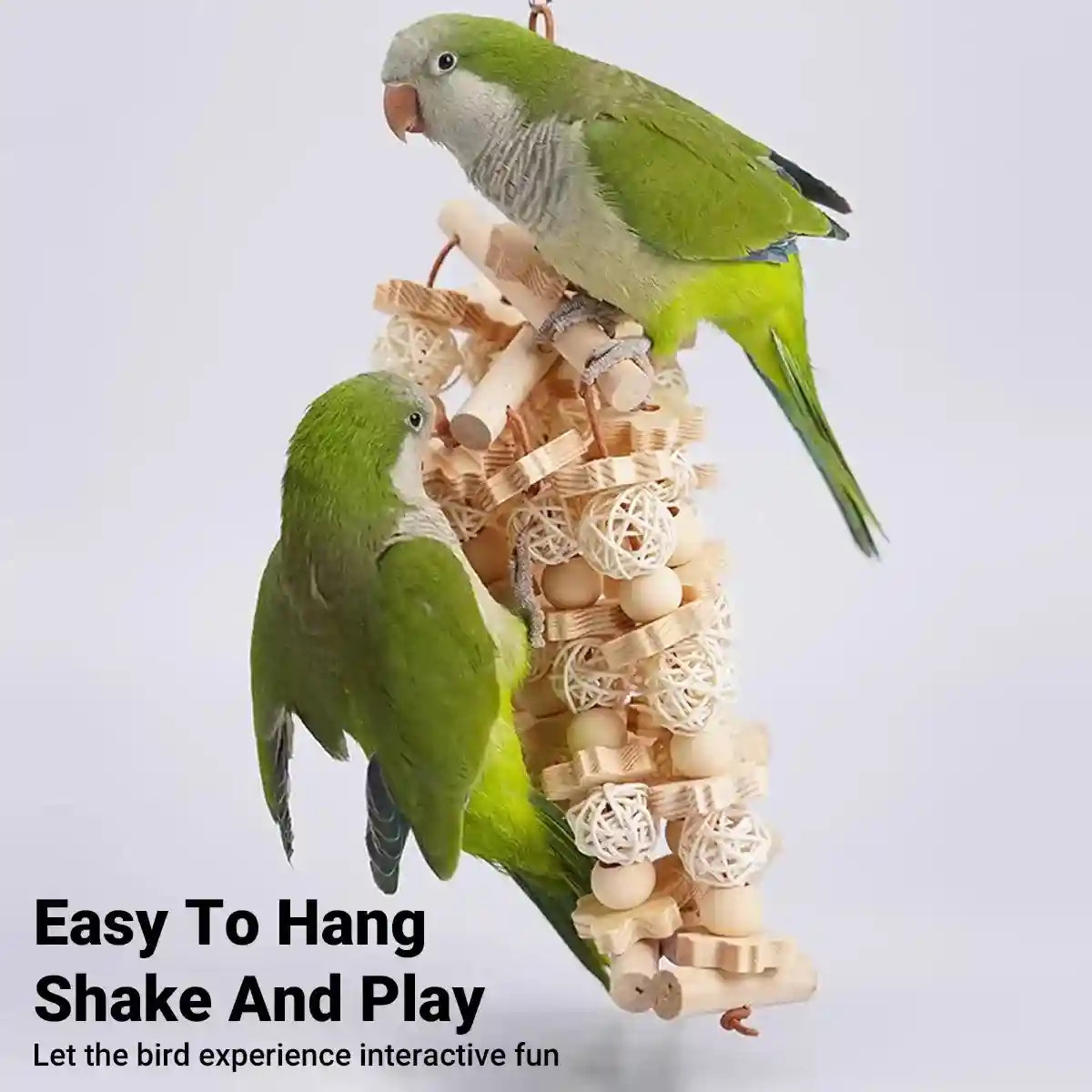 Natural Wooden Cage Accessory Bird Chew Toy for Parrots & Budgies