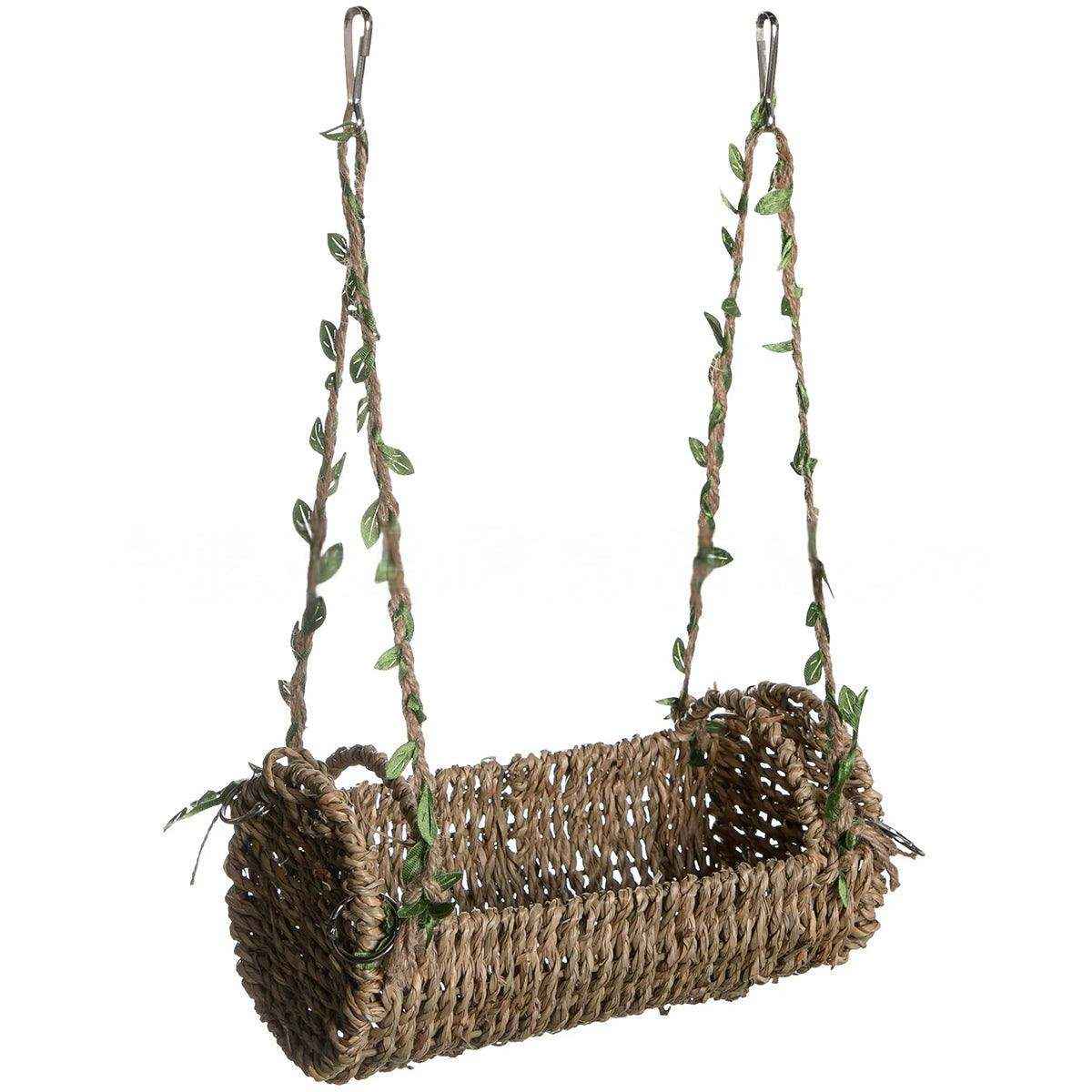 Multi-Season Bird Nest Comfortable Grass Weaving Nest with Cushion