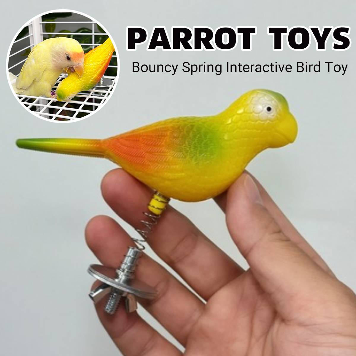 Parrot Spring Bird Toy Cage Mount