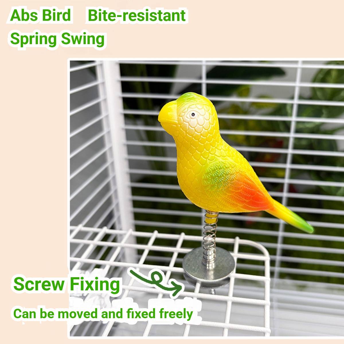 Parrot Spring Bird Toy Cage Mount