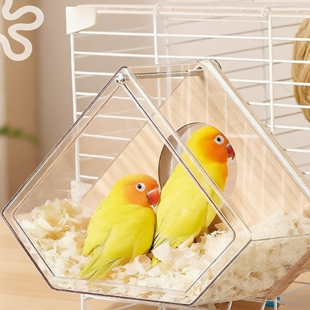 Transparent Bird Breeding Box With Perch
