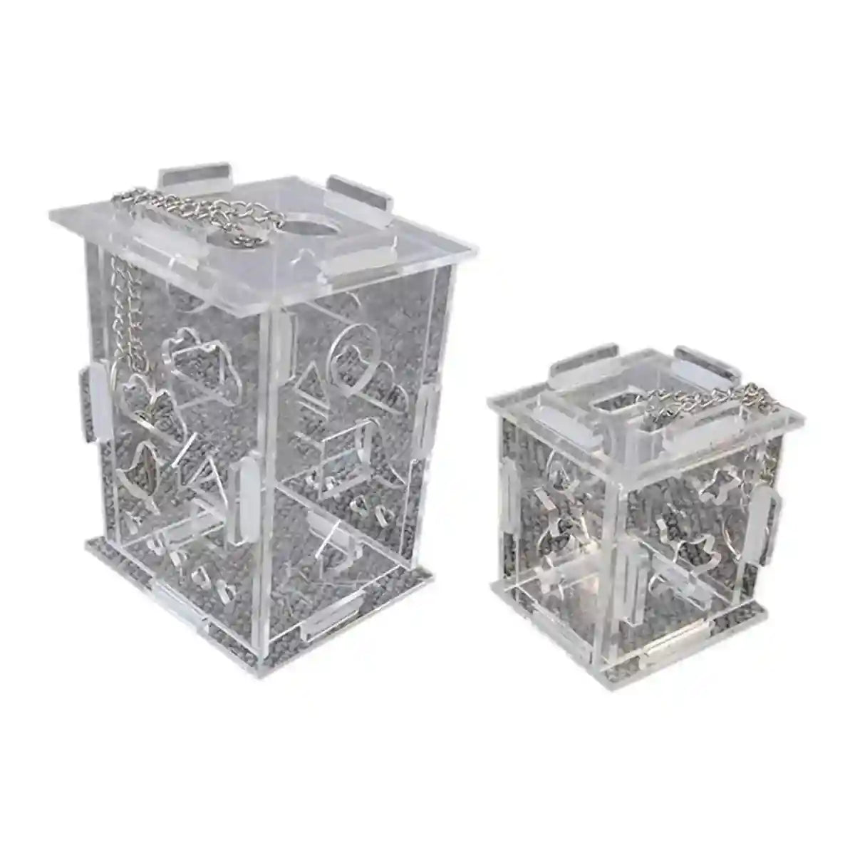 Acrylic Parrot Foraging Toy Hanging Puzzle Feeder Box