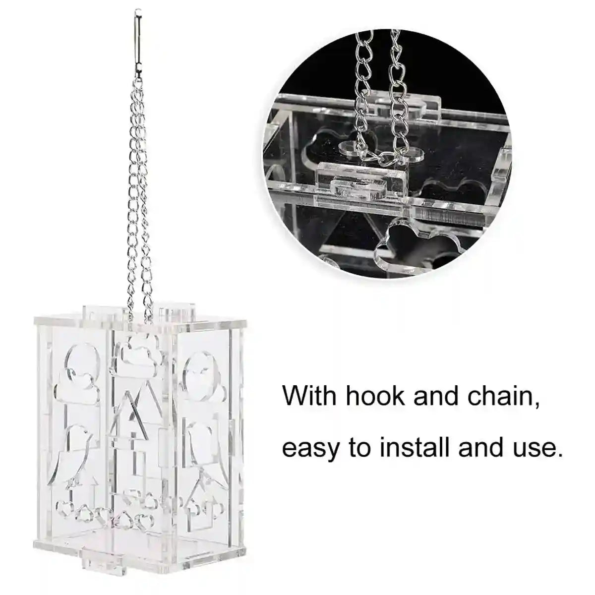 Acrylic Parrot Foraging Toy Hanging Puzzle Feeder Box