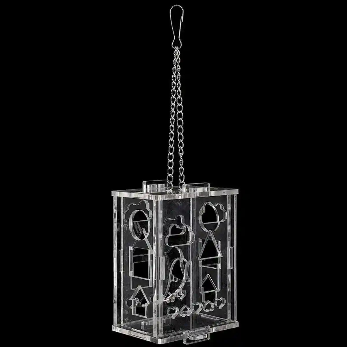 Acrylic Parrot Foraging Toy Hanging Puzzle Feeder Box
