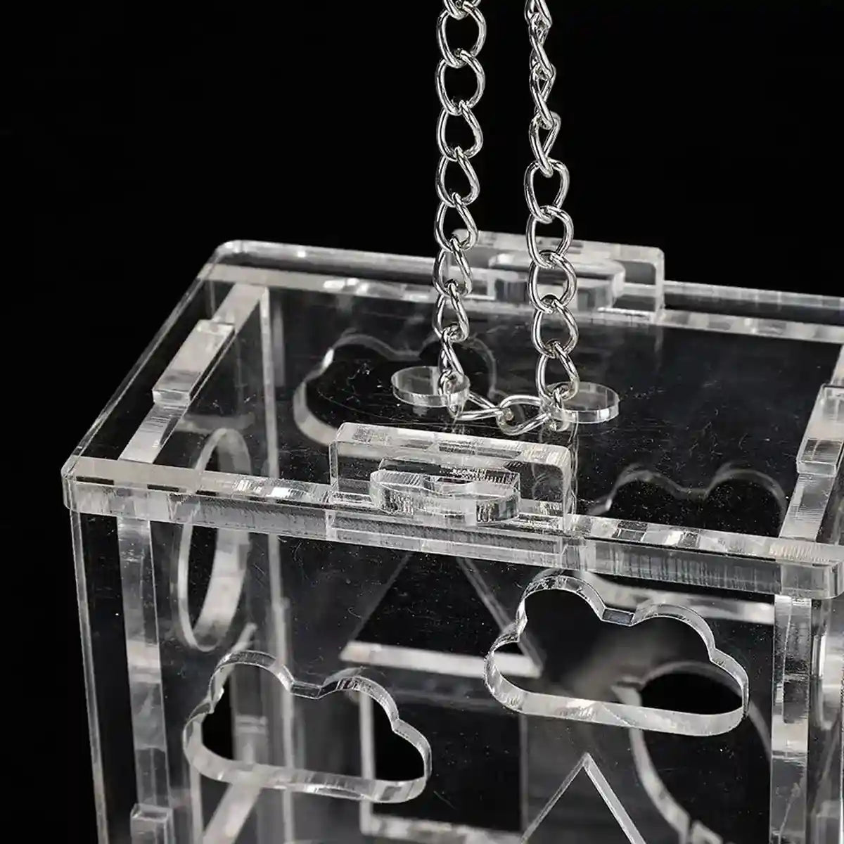 Acrylic Parrot Foraging Toy Hanging Puzzle Feeder Box