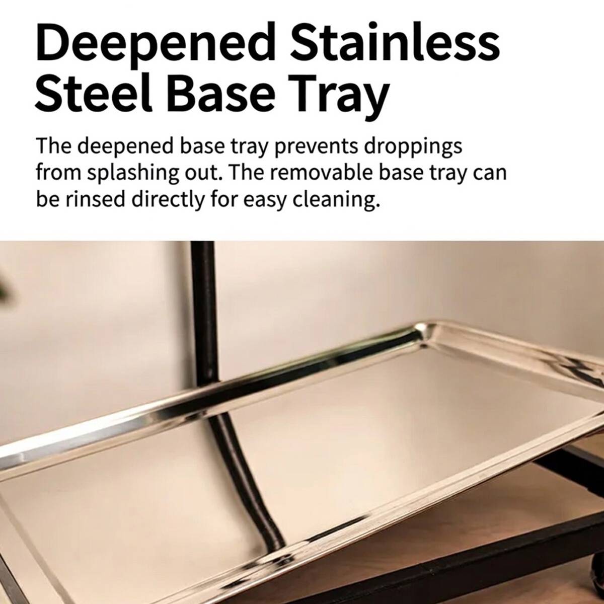 Floor Standing Parrot Bird Stand Multi Level Perch Training Stand with Wheels Stainless Steel Tray