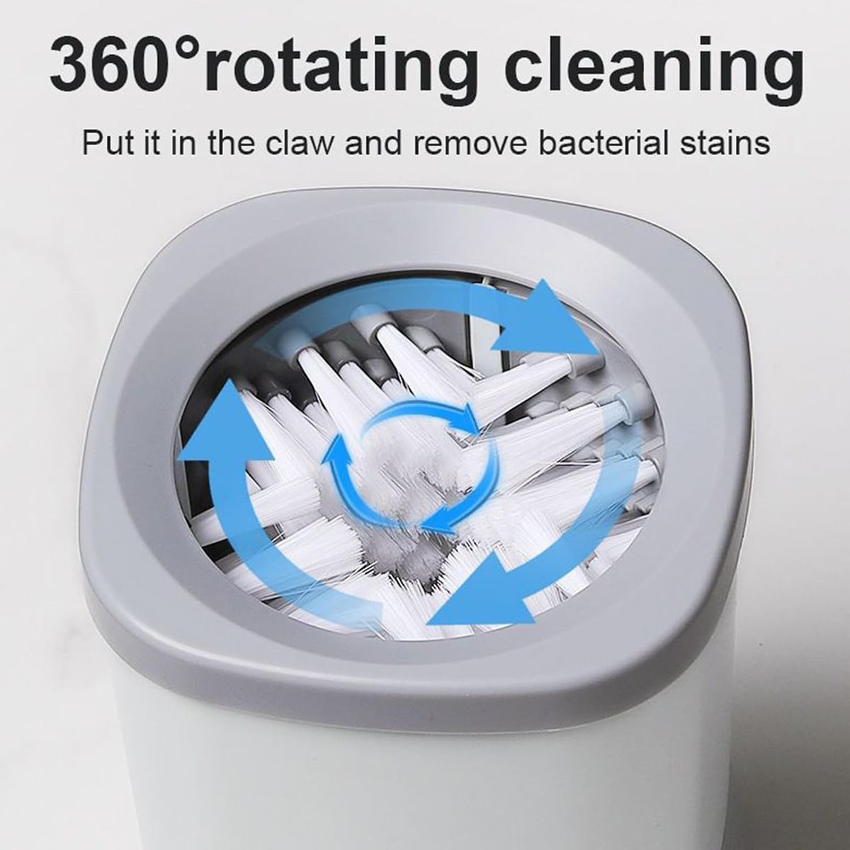 Grey Automatic Pet Paw Cleaner with Rotating Brush