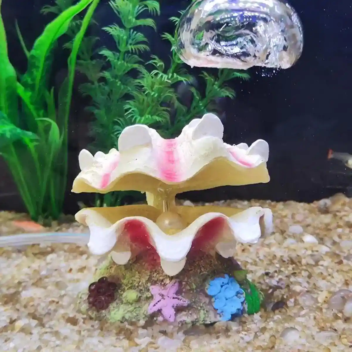 Animated Clam Shell Aquarium Decoration Air Pump Motion Ornament