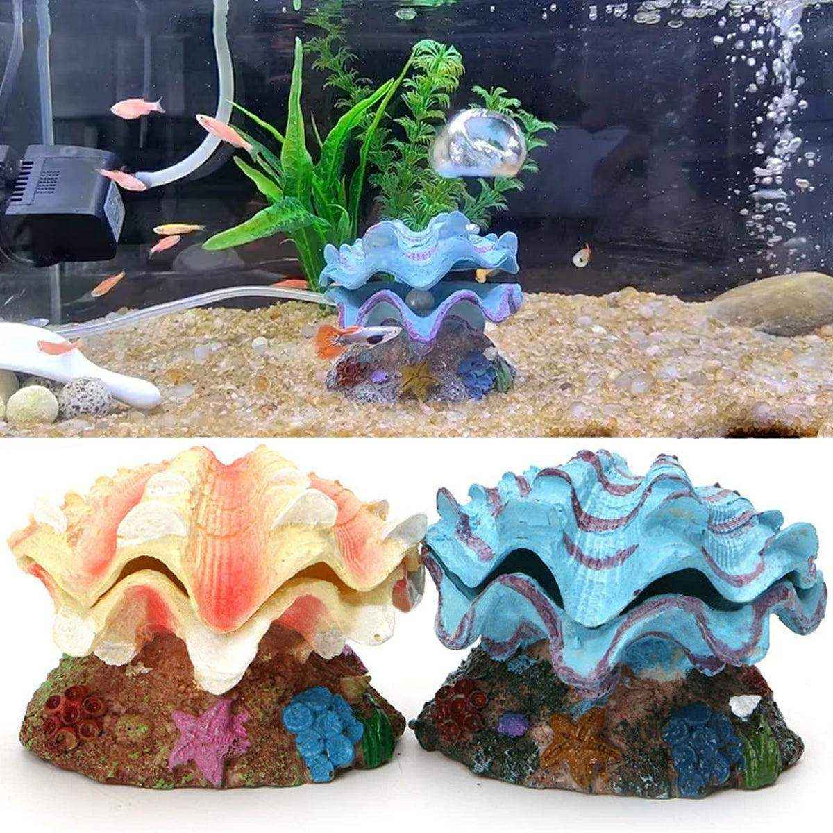 Animated Clam Shell Aquarium Decoration Air Pump Motion Ornament