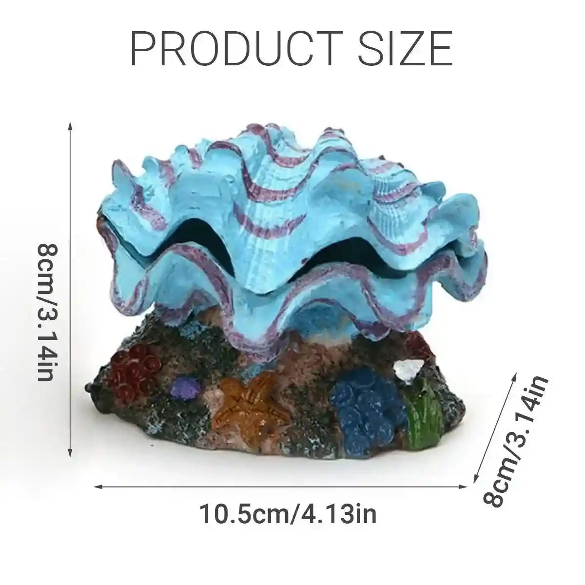 Animated Clam Shell Aquarium Decoration Air Pump Motion Ornament