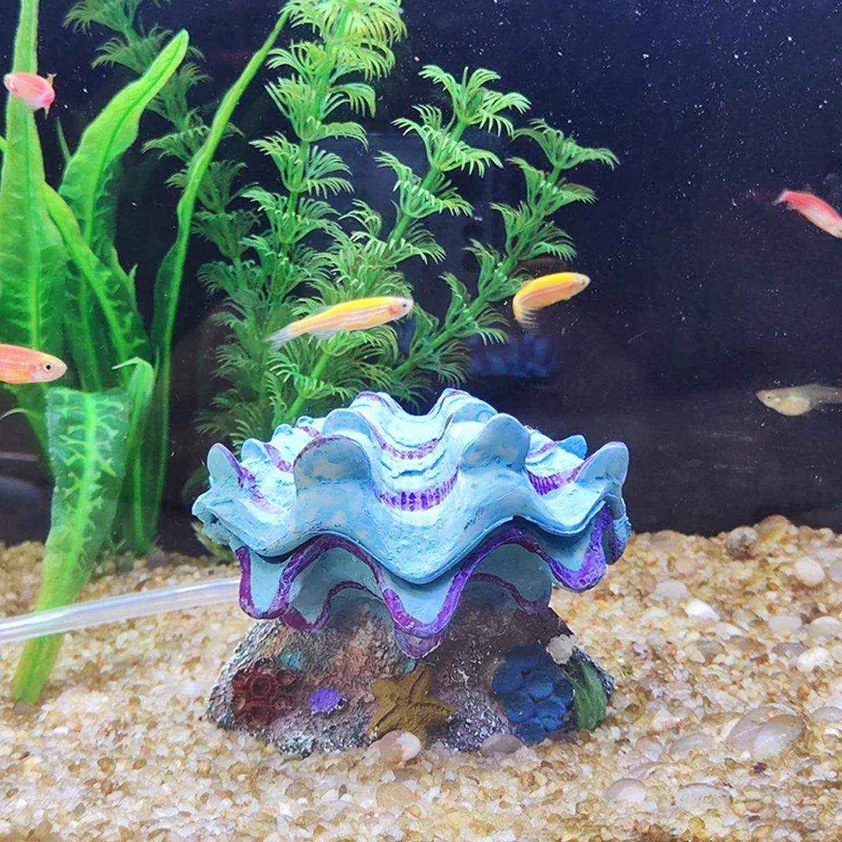 Animated Clam Shell Aquarium Decoration Air Pump Motion Ornament