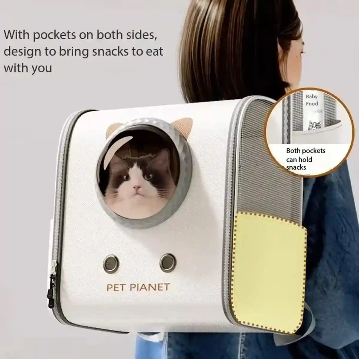 Space Capsule Cat Backpack Carrier with Panoramic Window