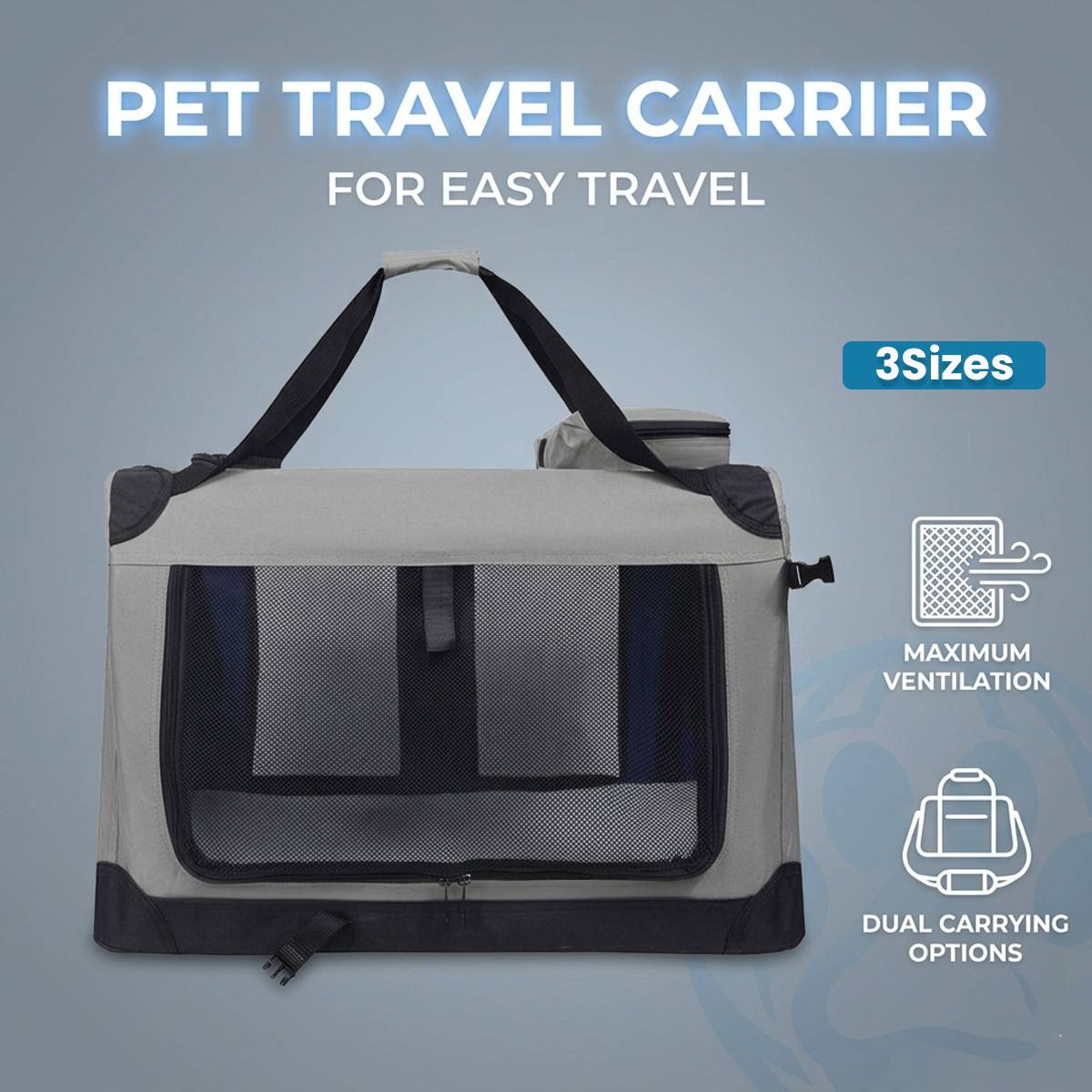 Car Dog Crate - Large Foldable Travel Kennel for Dogs