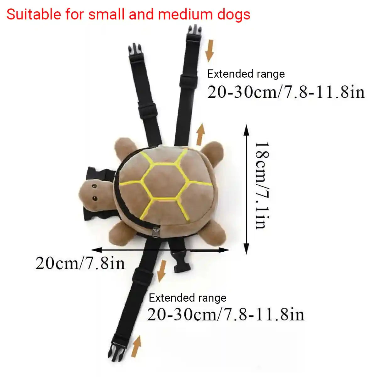 Turtle Dog Backpack Harness Cute Adjustable Carrier for Small Pets