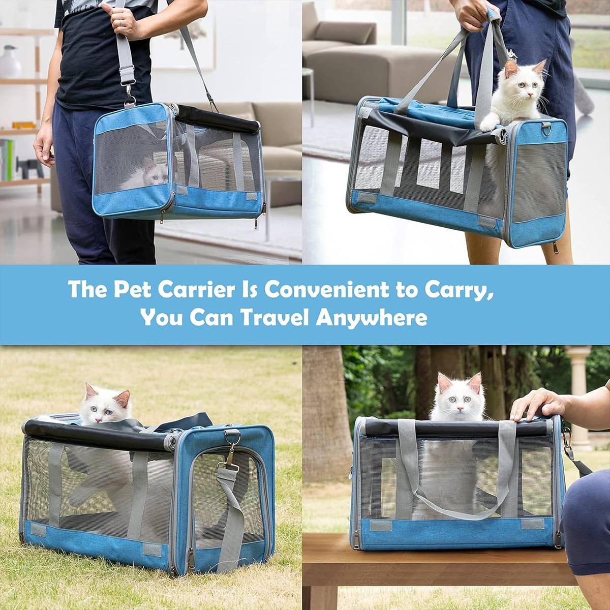 Cat Carrier Backpack - Foldable Breathable Pet Travel Bag