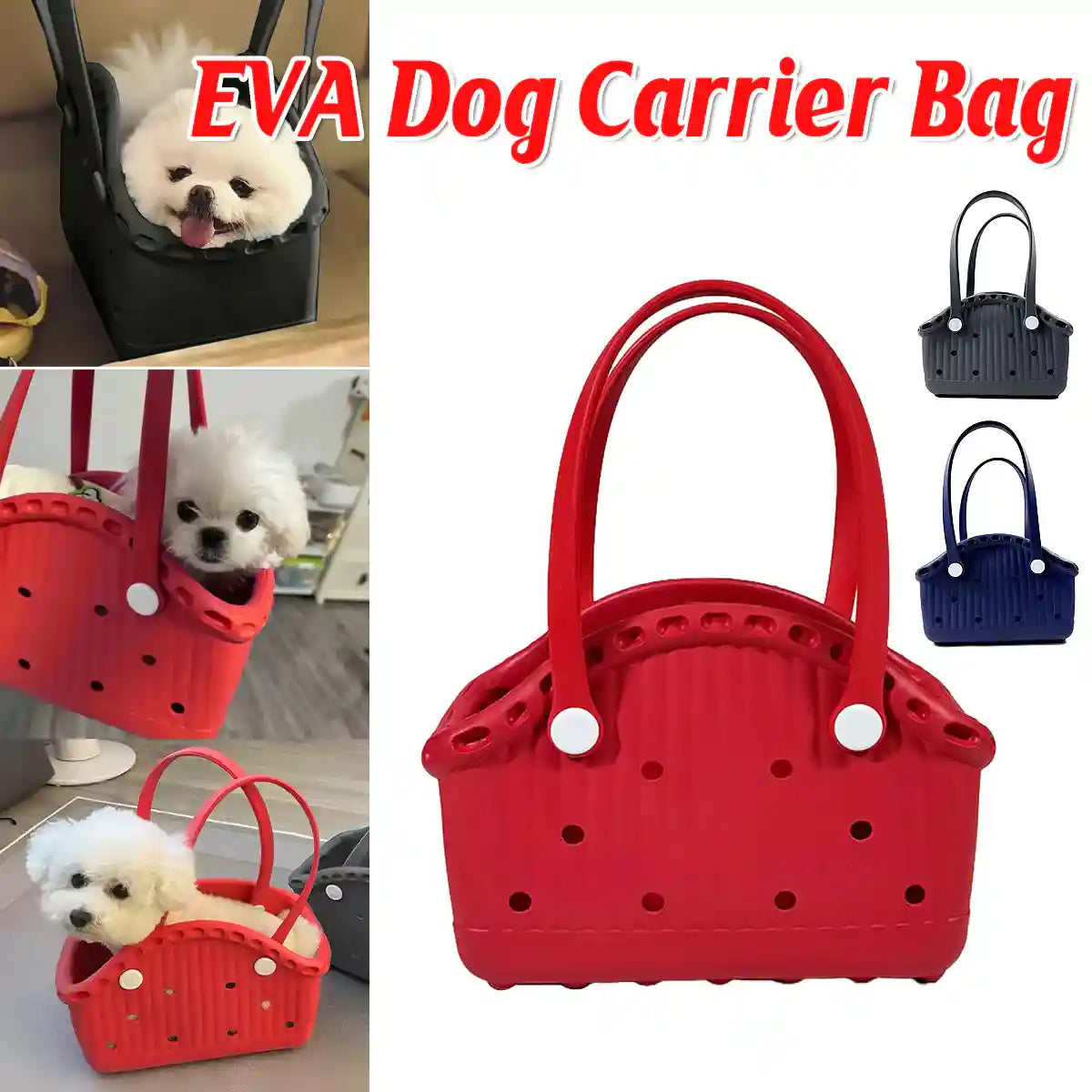 Portable EVA Dog Carrier Bag for Small Pets with Waterproof Design