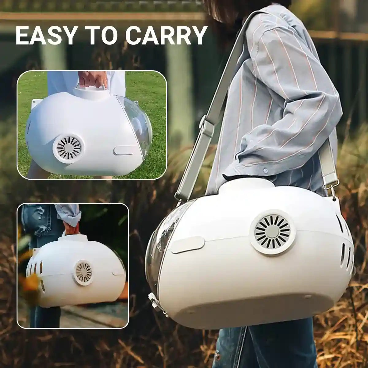 Portable Pet Carrier Bag With Built-In Fan & Ventilation System