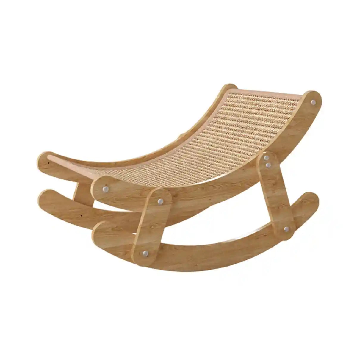 Sisal Cat Rocking Bed With Wooden Frame For Scratching And Napping