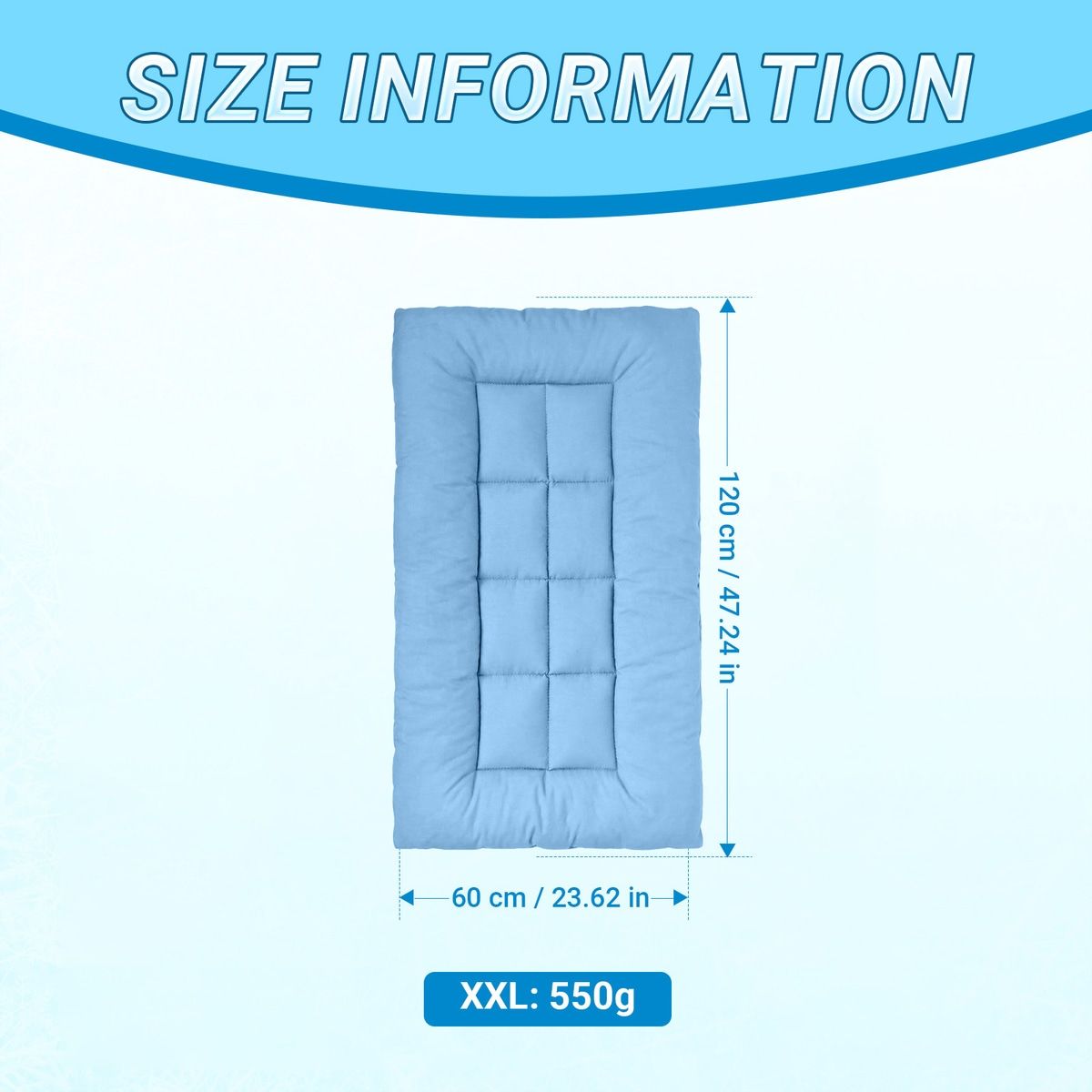 Blue 120cm Dog Cooling Mat for Summer Rest