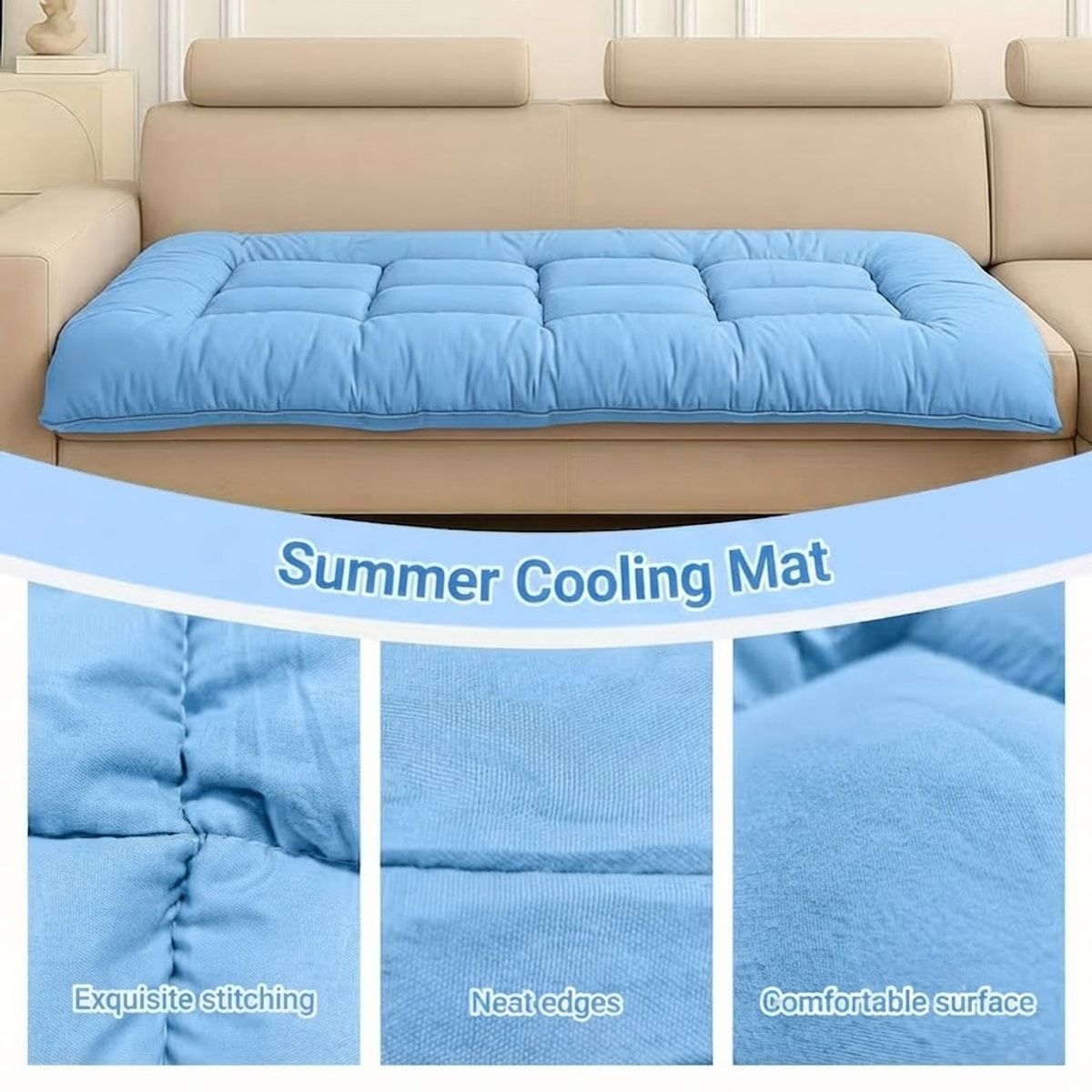Blue 120cm Dog Cooling Mat for Summer Rest