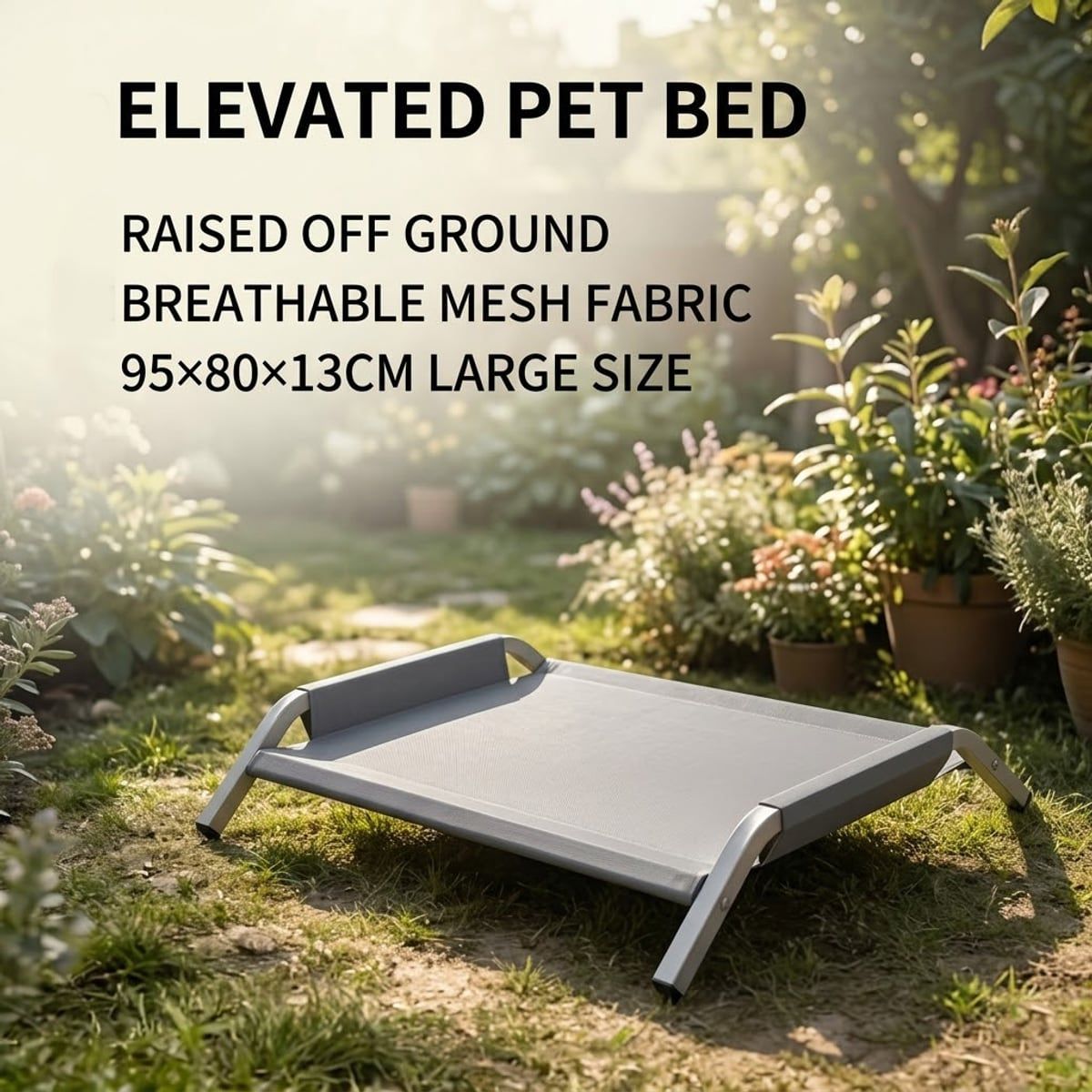 Large Elevated Dog Bed with Breathable Mesh