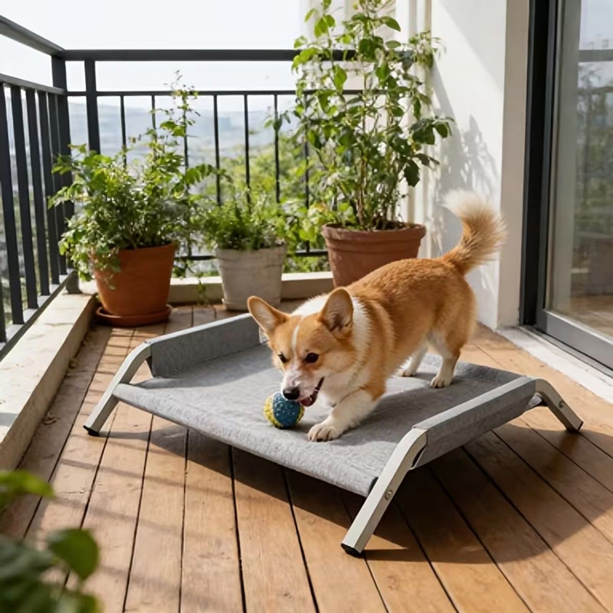 Large Elevated Dog Bed with Breathable Mesh