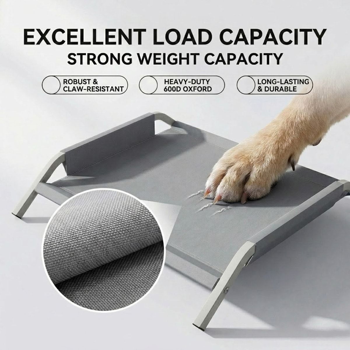 Large Elevated Dog Bed with Breathable Mesh