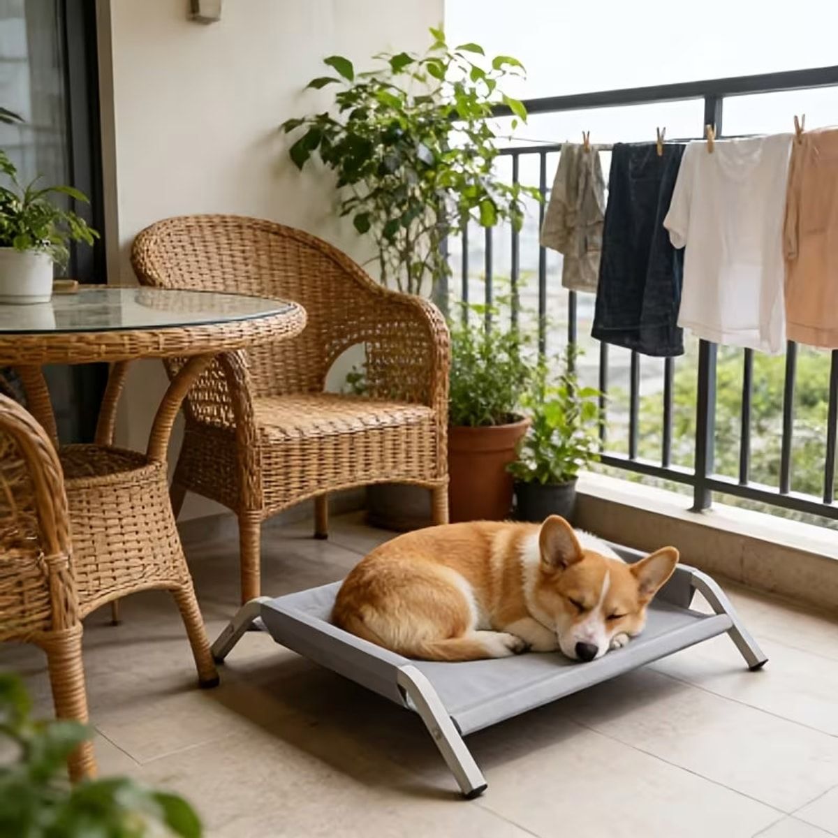 Large Elevated Dog Bed with Breathable Mesh