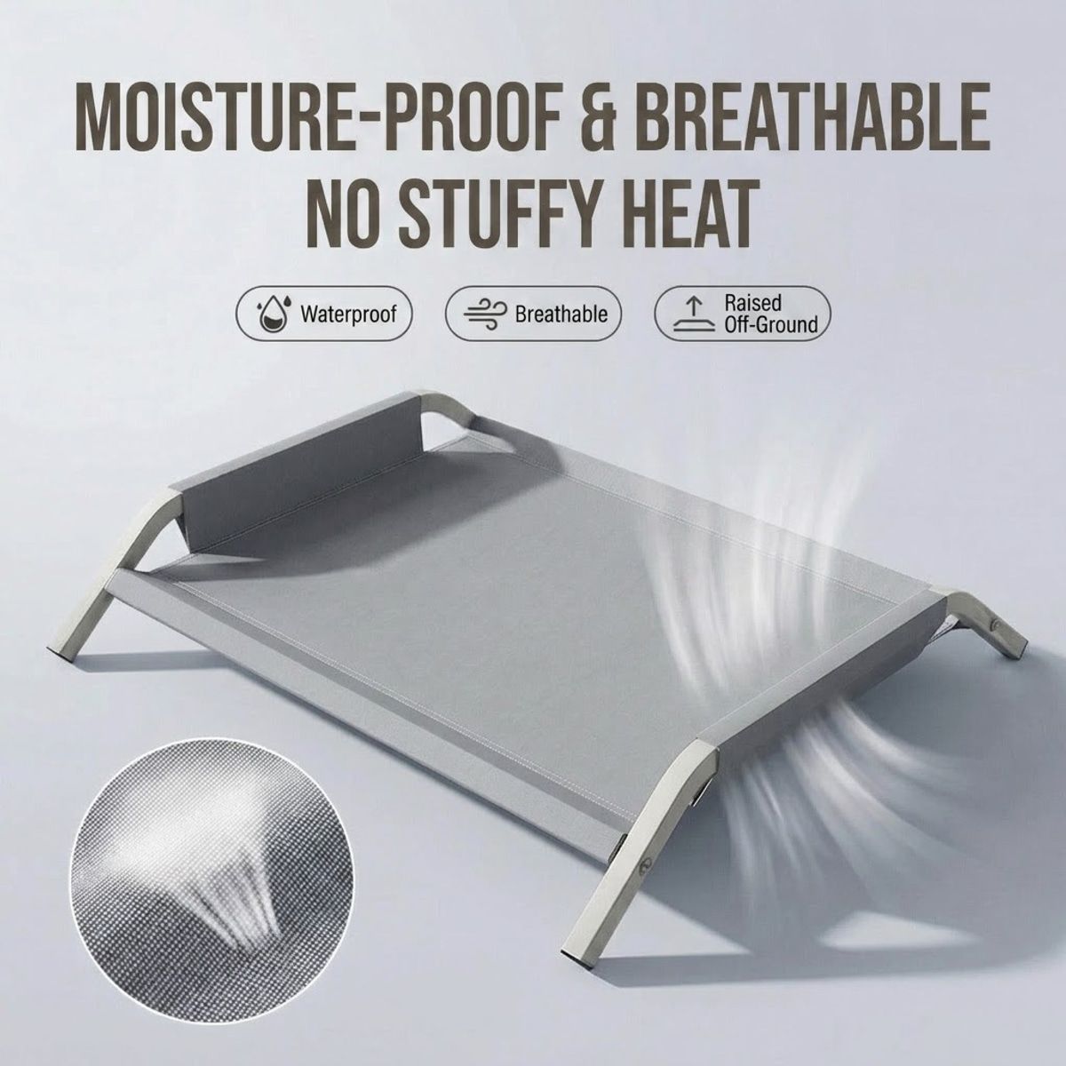 Large Elevated Dog Bed with Breathable Mesh