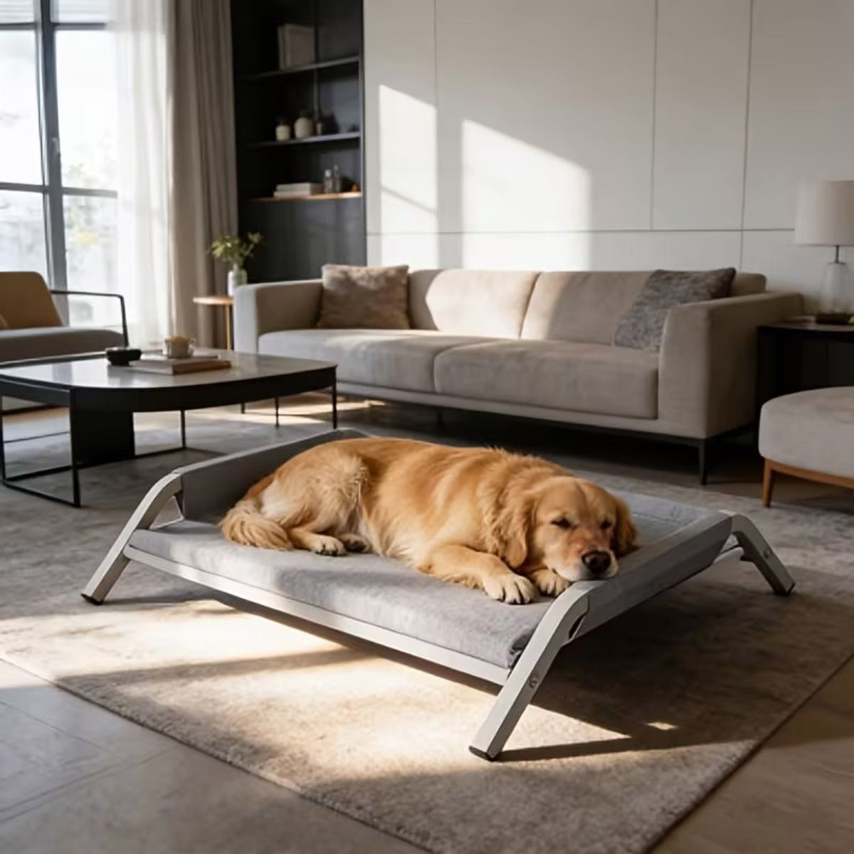 Large Elevated Dog Bed with Breathable Mesh