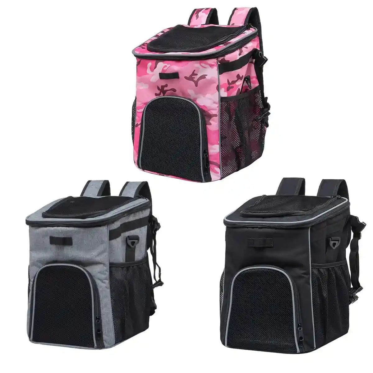 Pink Camouflage Pet Bicycle Carrier Backpack for Small Animals
