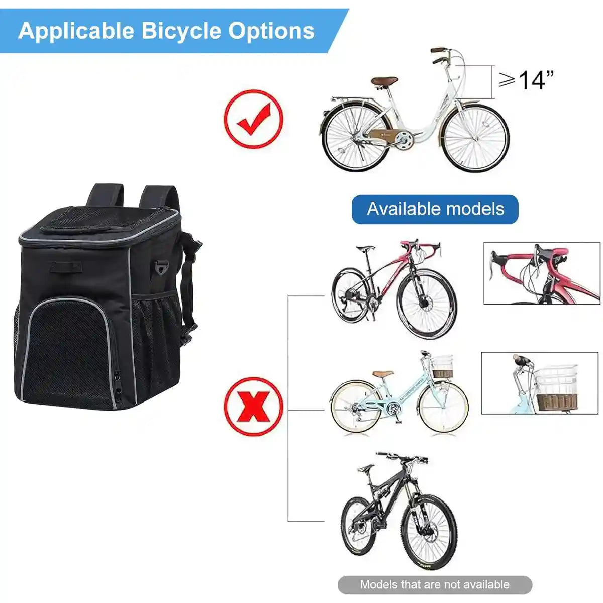 Pink Camouflage Pet Bicycle Carrier Backpack for Small Animals