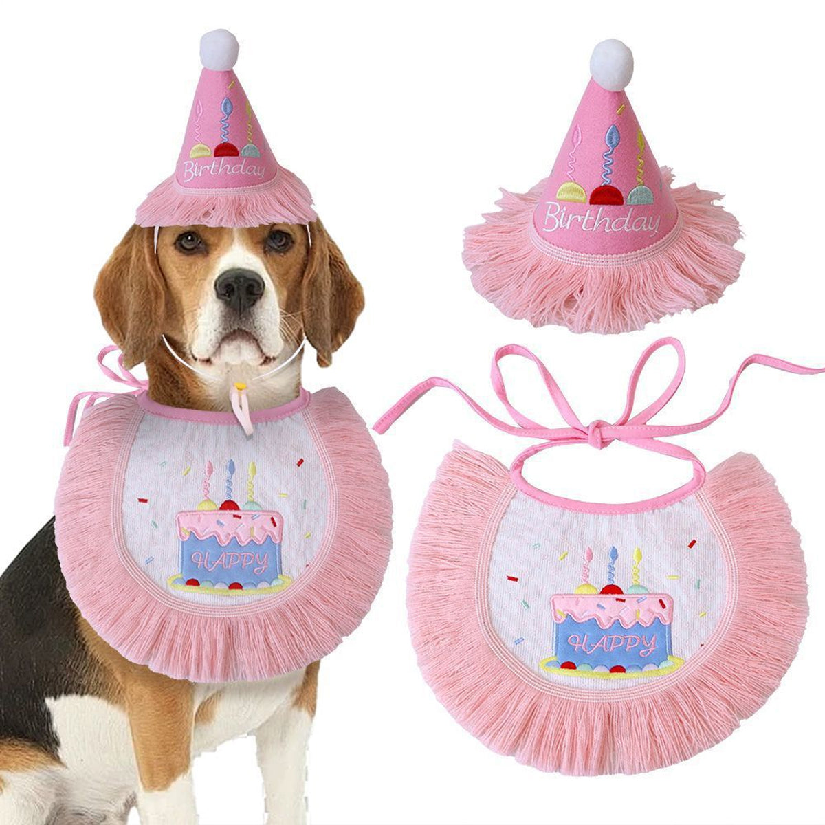 Pet Birthday Outfit Birthday Bib And Hat Set